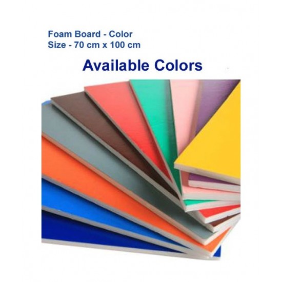 Color Foamboard - 5 mm thick, one colored side and one white side Size (70 x 100 mm) each piece in a bag